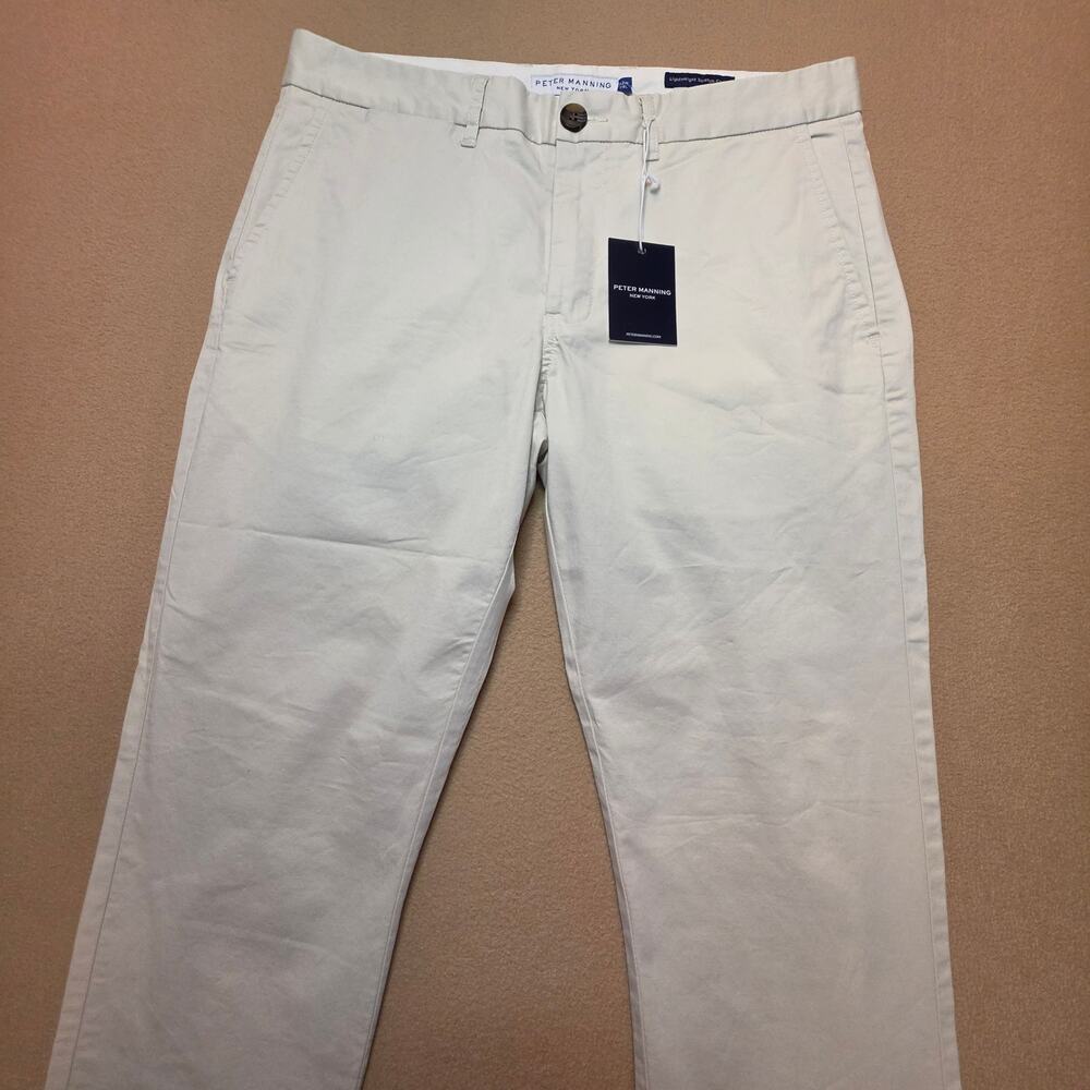Peter Manning NYC Slim Fit Lightweight Stretch Khaki Chino Pants Sz 32x28 NWT